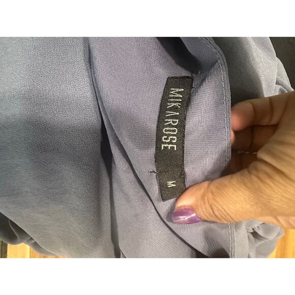 Mikarose Dusty Blue Tiered Ruffle Dress – Feminine & Flowy Perfection - Picture 10 of 12